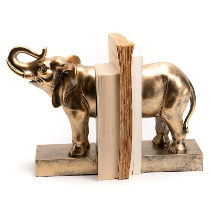 2 ANCIENS SERRE LIVRES BOIS EBENE ELEPHANT ART DECO
