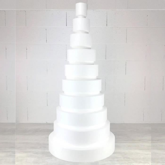 Piece Montee Wedding Cake Hauteur 127 Cm Base O 60cm A 10cm 10 Etages En Polystyrene Unique Cdiscount Beaux Arts Et Loisirs Creatifs