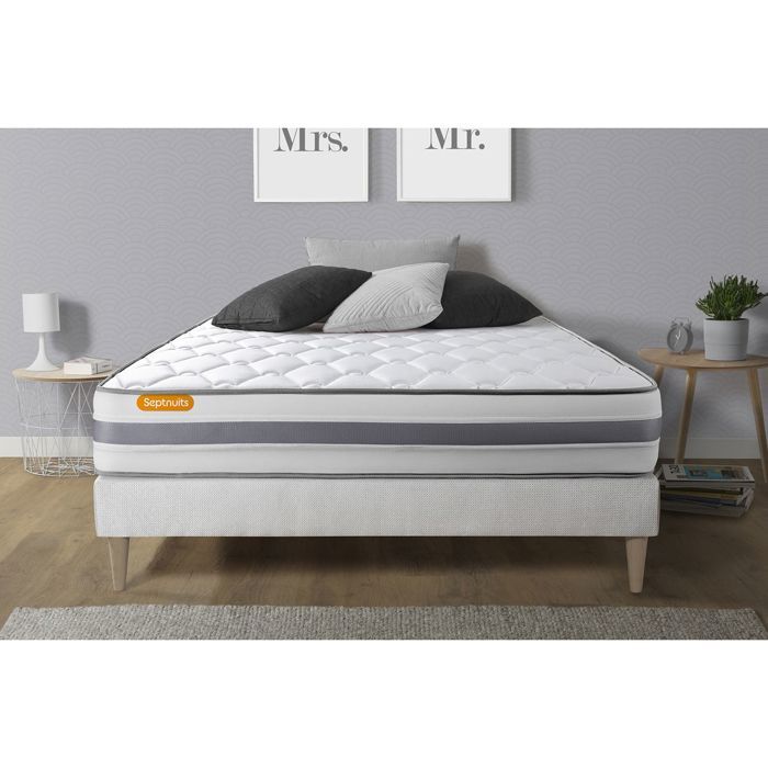 Ensemble sommier matelas 180x200 Memo Spring Ressorts ensachés et mémoire de forme - Ferme