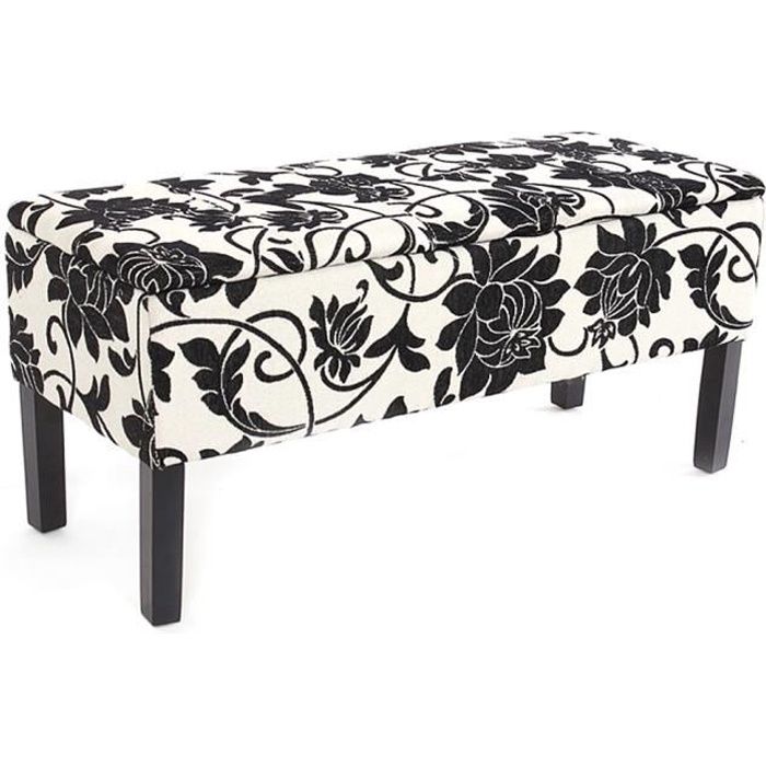 Banc Coffre Tissu Noir Achat Vente Pas Cher