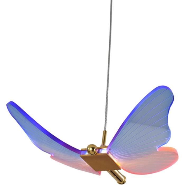 JUVENIL PAPILLON-Suspension géométrique métal rose Abat-jour: globe bois violet 1 ampoule E27