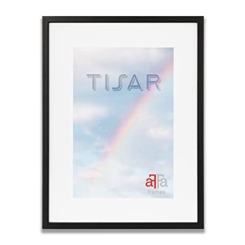 aFFa frames, Tisar, Cadre photo en bois, Light, Rectangle, Avec façade en verre acrylique, Noir, A3, 29.7x42cm