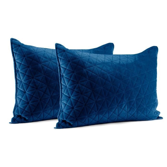 2 Housses de coussins Bleu 50x70 cm
