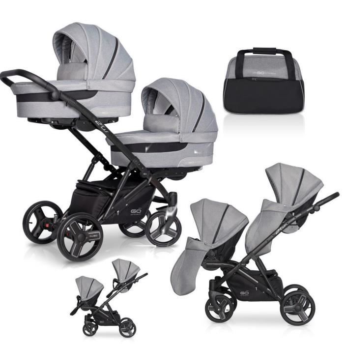 Poussette pour jumeaux avec siege auto store