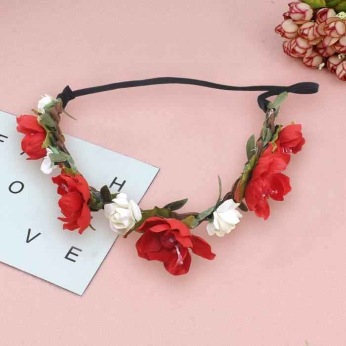 Rouge Boheme Fleur Bandeau Bebe Enfants Floral Couronne Bandeau Ceinture De Cheveux Tresses Cdiscount Au Quotidien