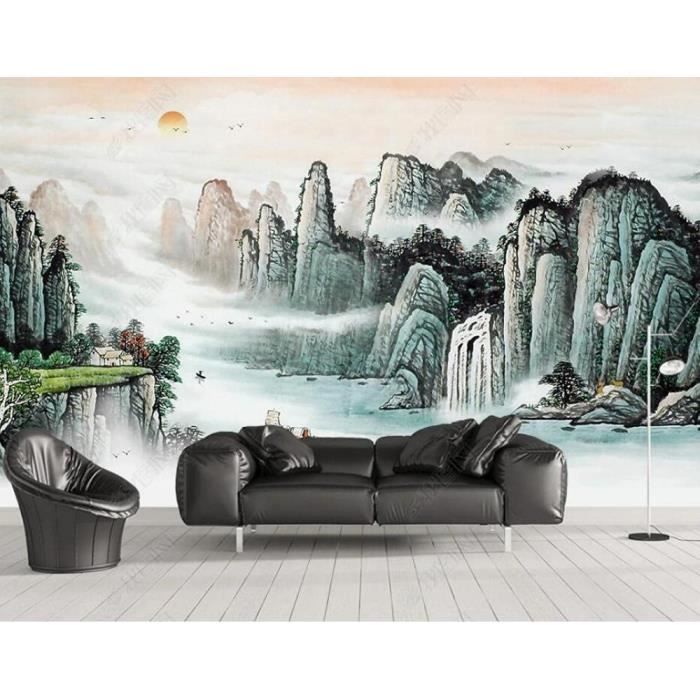 Papier Peint panoramique auto-adhésif Montagnes bleues 457cm x 305cm