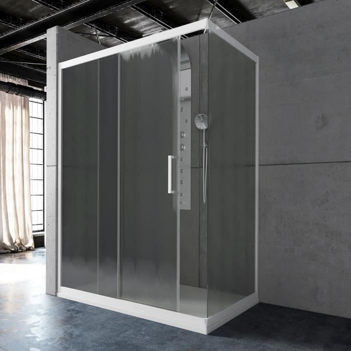 Cabine Douche En Pvc 80x100 Cm H190 Opaque Chinchilla Mod Glax