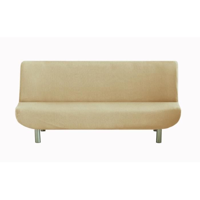 Housse pour canapé clic-clac 3 places Ulises - Beige Compatible L140–180 x P180–200 x H118–140 cm Housse pour canapé clic-clac 3 places Ulises - Beige Compatible L140–180 x P180–200 x H118–140 cm