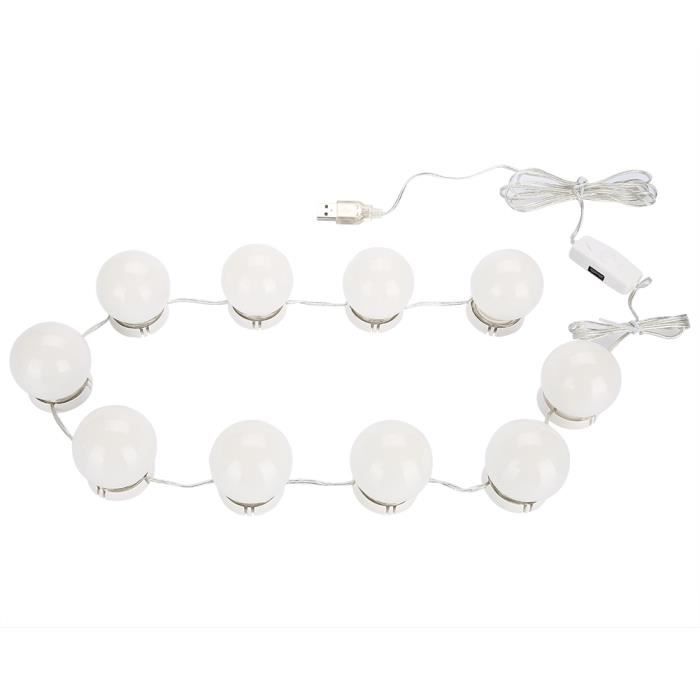 Kit de Lumière de Miroir - lampe pour miroir cosmétique lampe de coiffeuse  table 10 ampoules LED lampe de coiffeuse -OLL