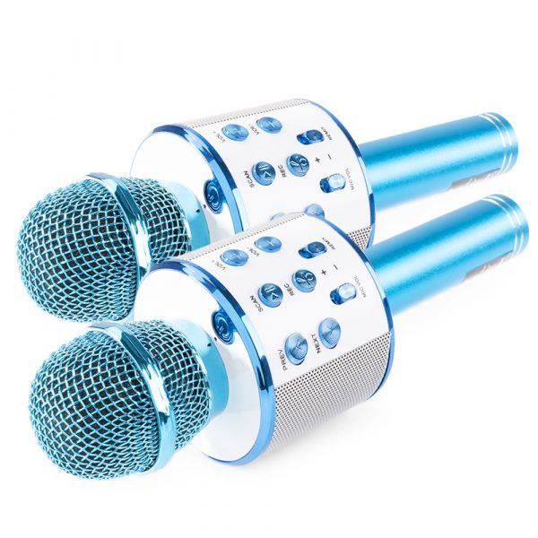 Microphones karaoké MAX KM01 - Kit de 2 - Bleu