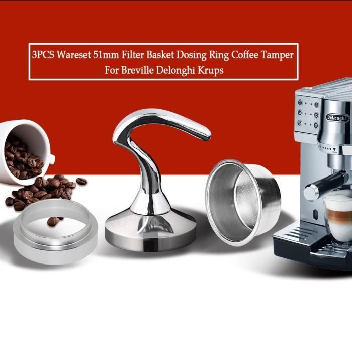 Moulin à café,Bol filtre à café en acier inoxydable 51mm panier pressurisé,  anneau de dosage de café, Breville Delonghi - Type 51MM - Cdiscount  Electroménager