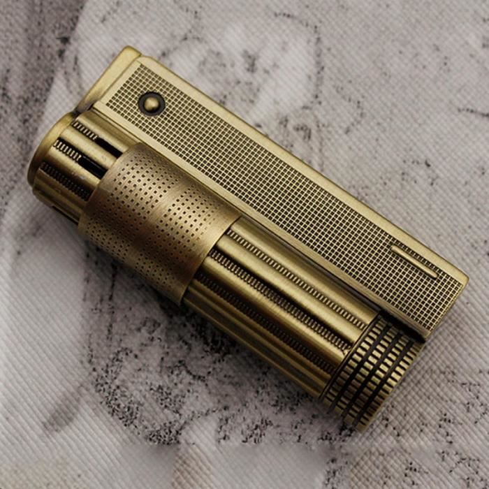 Vieux Briquet à Gaz Oskar Electra 760 Doré Avec Sa Boîte D'origine