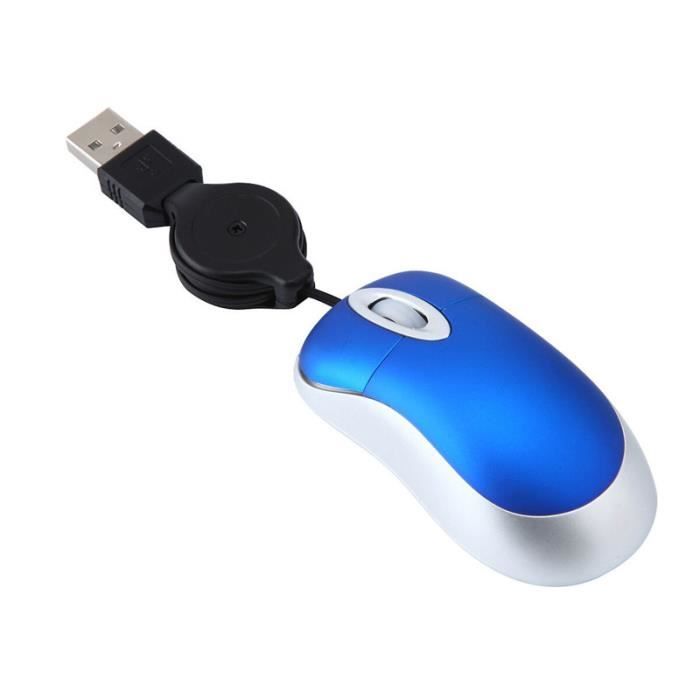Souris ordinateur,Mini souris filaire rétractable Portable,1000  DPI,USB,optique,petite main,pour ordinateur de bureau- Blue[E19563] -  Cdiscount Informatique
