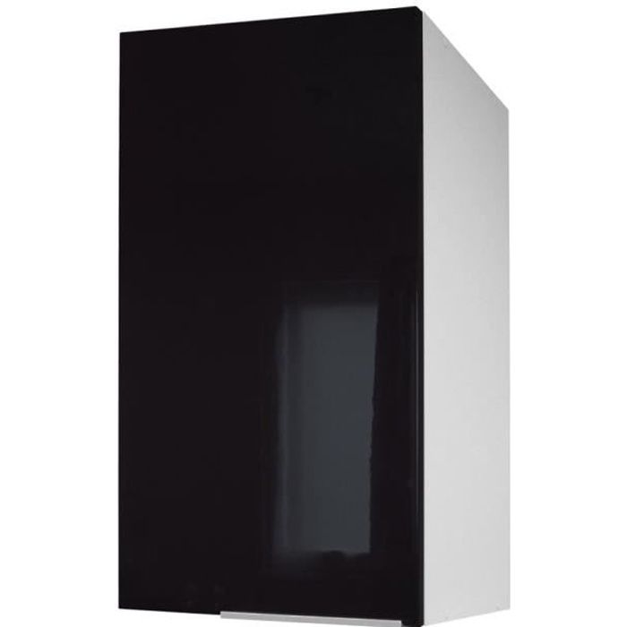 pop meuble haut de cuisine l 40 cm - noir haute brillance