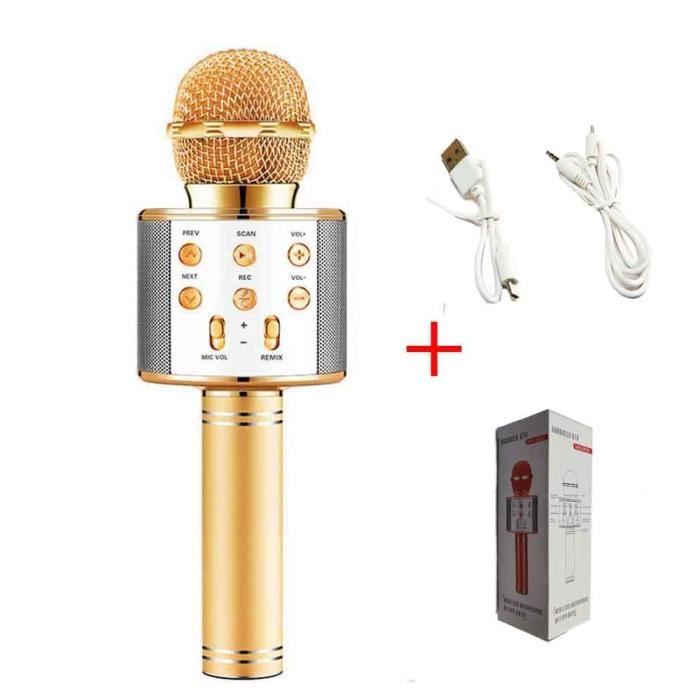 voijump Microphone karaoké Portable Premium Edition Microphone karaoké sans Fil Bluetooth,Enfants Fille 3-12 Ans Machine karaoké Jouet,Party Favours, Blanc