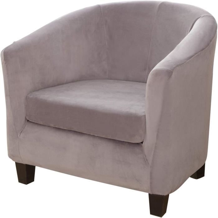 TOPCHANCES Housse de Protection Semi-Circulaire en Velours Extensible pour Fauteuil de Club Tissu en Velours Doux antidérapant et Lavable - Housse de Protection pour comptoir de Bar (Bleu