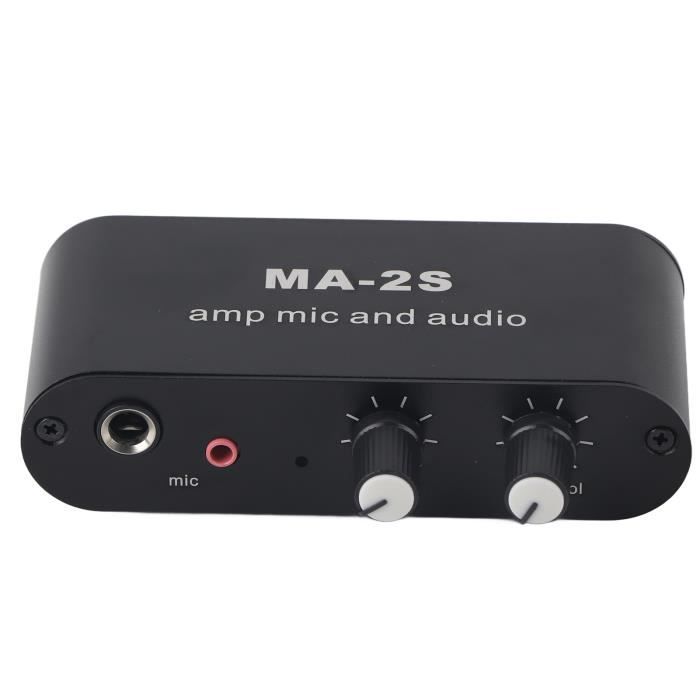 Préampli Audio Stéréo Mini - Gain 20dB - Double OP NE5532 - Entrée/Sortie RCA Et 3.5mm - Noir