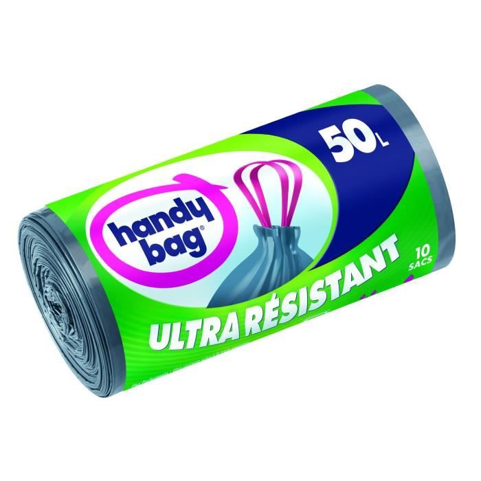 Handy Bag Sacs poubelle 30L liens ultra-résistants, 20 sacs de 30L