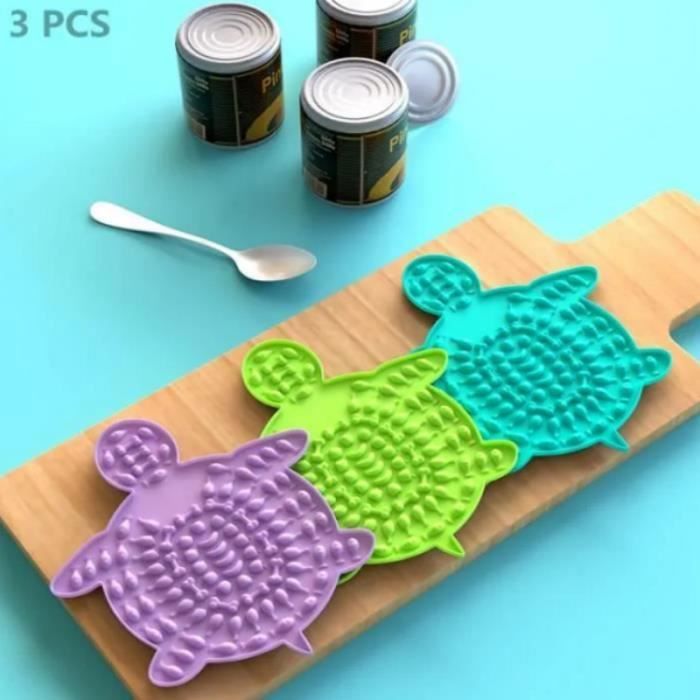 Comparer les prix de Tapis de Lèche Chien,3 Pièces Tapis Léchage Chien Chat avec Ventouses Extra Fortes pour le Bain,le Soin des Chiens