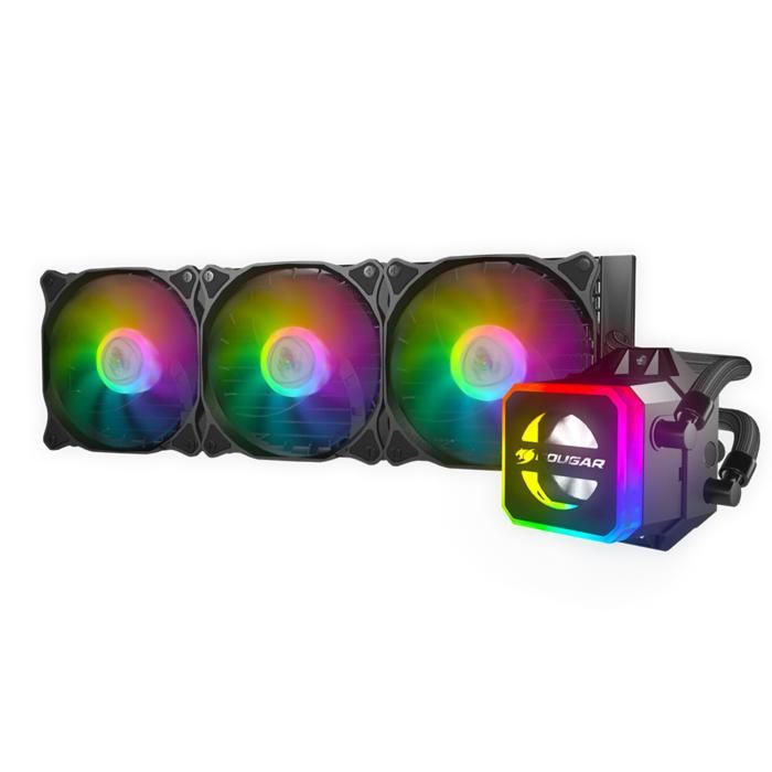 Refroidisseur Gaming – Cougar Gaming – HELOR360 – Refroidissement liquide – Éclairage RGB dynamique – Fenêtre transparente