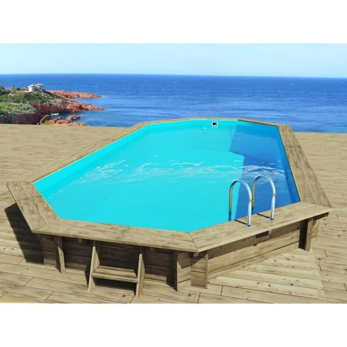 Piscine bois - HABITAT ET JARDIN - Sevilla - Octogonale allongée - 8.57 x 4.57 x 1.45 m