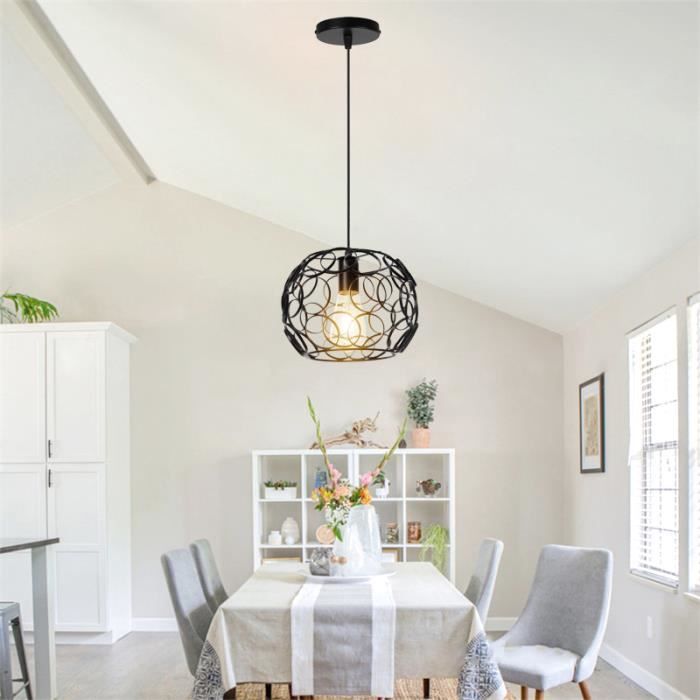 kawoo Lampe Suspension Moderne Vintage Lustre Industriel en Cage Fer pour Salon Chambre kawoo Lampe Suspension Moderne Vintage Lustre Industriel en Cage Fer pour Salon Chambre