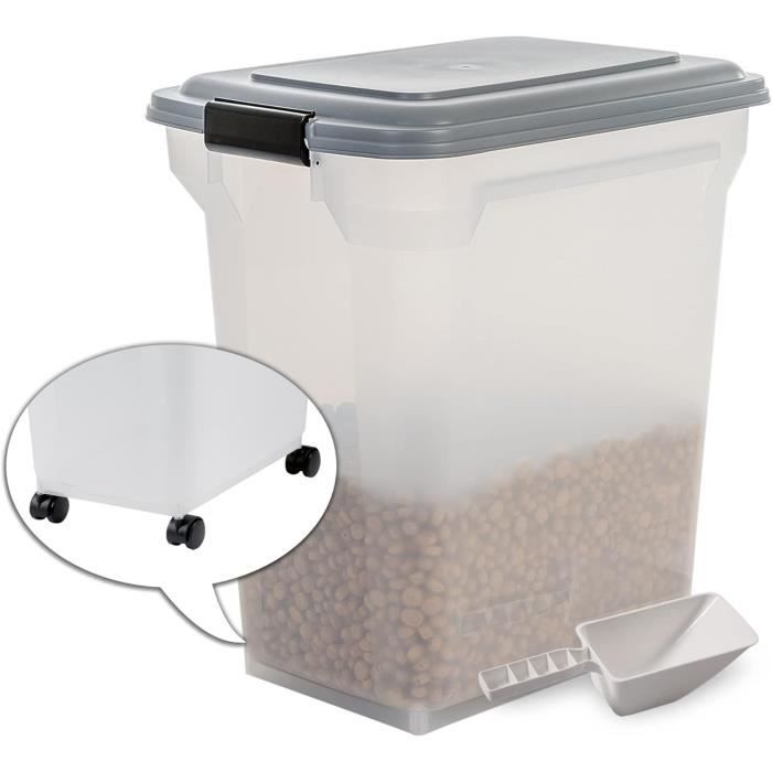 Comparer les prix de IRIS OHYAMA -  Conteneur / Boite à croquette - Pelle- Roulettes incluses - Pour chien & chat - Air Tight Food Container - Gris