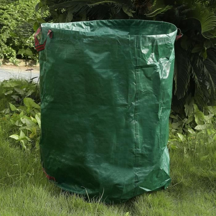 2x Sacs de déchets de jardin vert 280 L, charge max 50 kg et 3