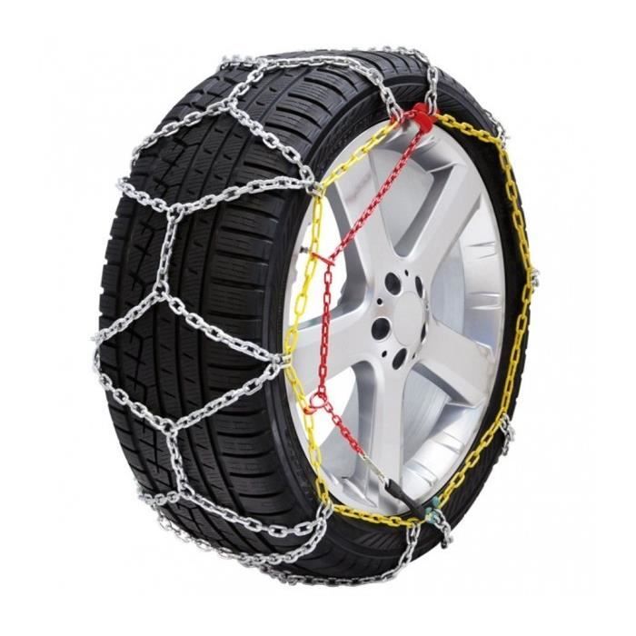 Lot De 2 Chaînes à Neige Voiture 9 Mm Groupe 80 - Montage Facile Sans Bouger La Voiture - Homologuées Pour Pneus 13 à 17 Pouces
