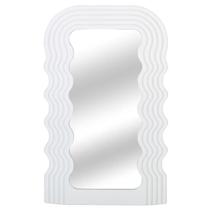 Miroir Mural Design Nuage En Bois Naturel - Cadre Asymétrique Moderne Pour Salon Ou SDB - 3 Tailles Disponibles
