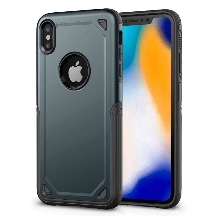 IPhone XS Max Coque [Armored S?�rie] Protection Robuste Silicium et Plastique Antichoc Coque 