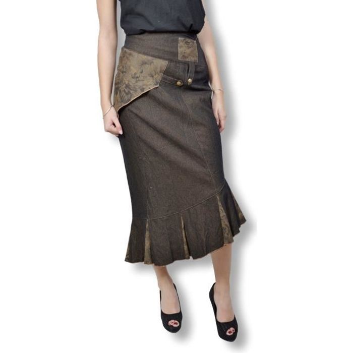 SULLIVAN SHOPPING Jupe femme en jean Jupe femme longue de