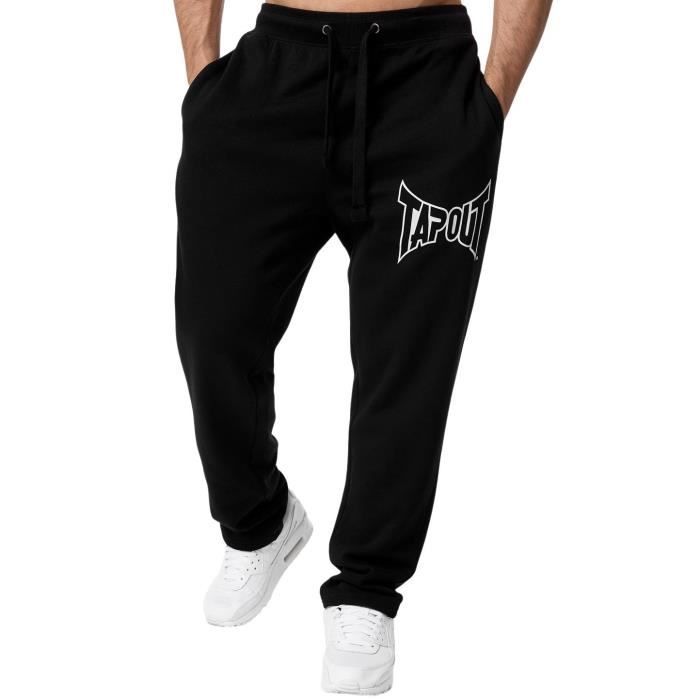 Pantalon de jogging homme coupe slim - BY013 - noir - Running - coton/polyester - liseret élastique Noir - Sport