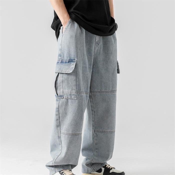 saferido Men's Trendy Loose Casual Pants Vintage Cargo Hip Hop Trousers Oversized Black/khaki/green Color Jogger Sweatpants M-2XL