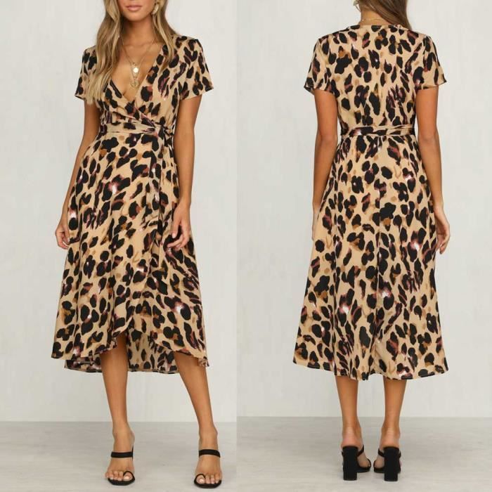 longue robe leopard