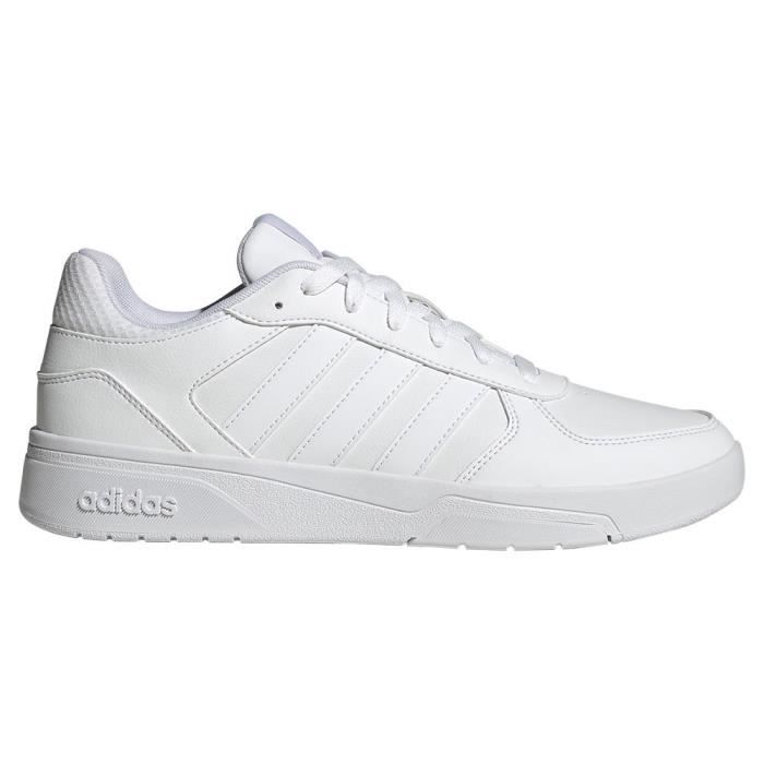 Adidas Chaussures de style de vie adidas CourtBeat pour homme - Blanc - Lacets - Tige en cuir synthétique