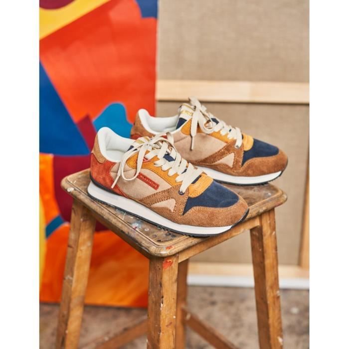 Baskets femme M.Moustache Andrée - beige/marron/bleu - 41 - Cdiscount Sport