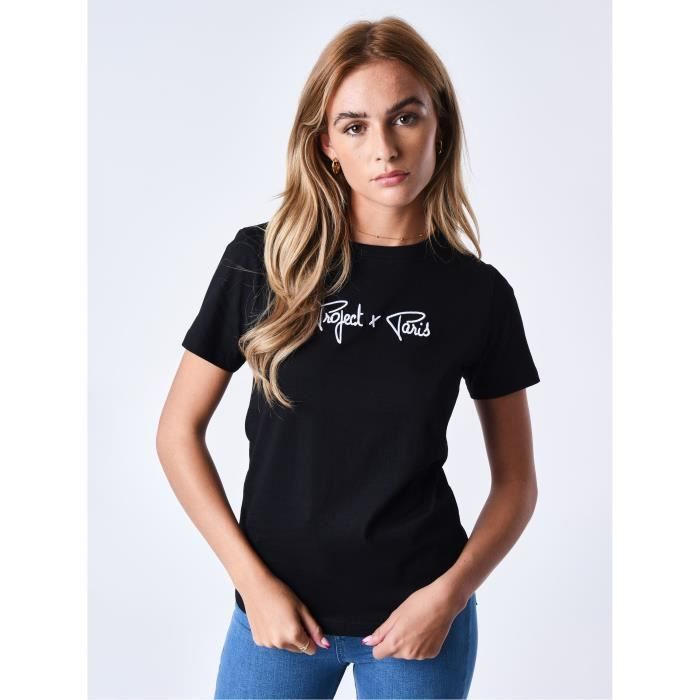 Tee shirt noir basic femme outlet