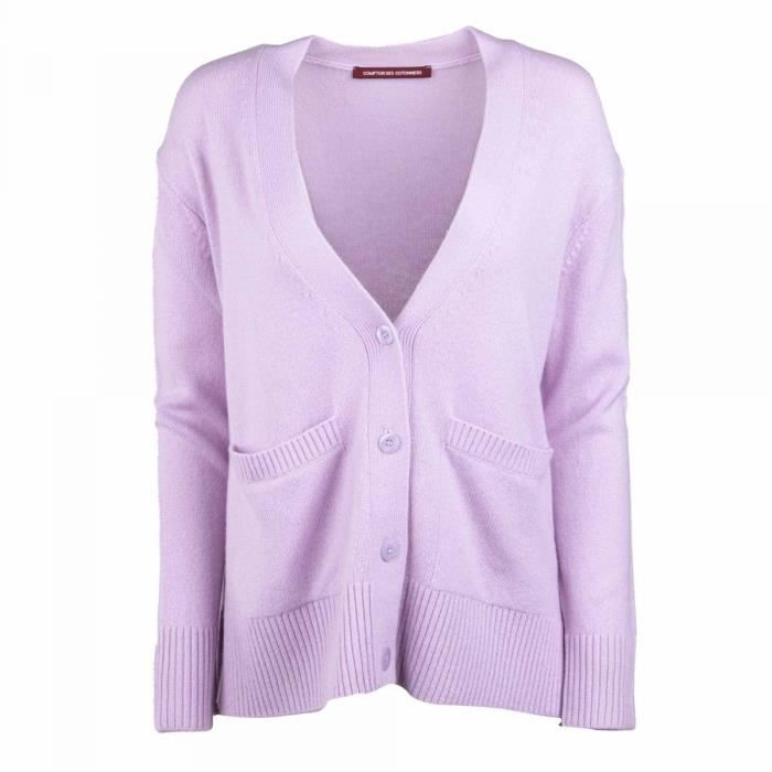 Gilet ml 100 cashmere Femme COMPTOIR DES COTONNIERS Violet clair Cdiscount Pret a Porter