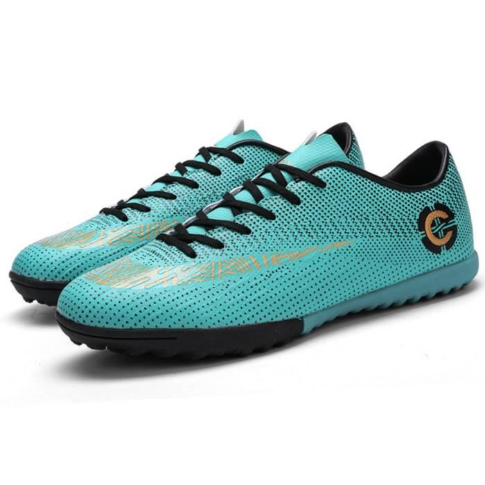 FLIOZY Chaussures Foot Garçon - Athlétisme Entraînement Soccer Enfants Avec Velcro