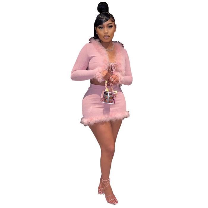 Tenue jupe rose discount