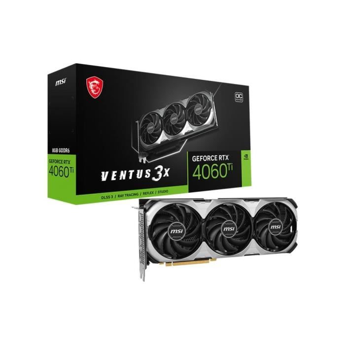 MSI - Carte Graphique - RTX 4060TI VENTUS 3X 8G OC (912-V515-016)