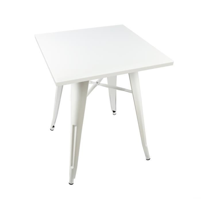 Table De Bar Carrée En Bois Et Fer - 60x60x75 Cm, Charge Max 120 Kg, Style Industriel Pour Cuisine, Salon, Bar Ou Jardin (Base 42x42 Cm) - 11