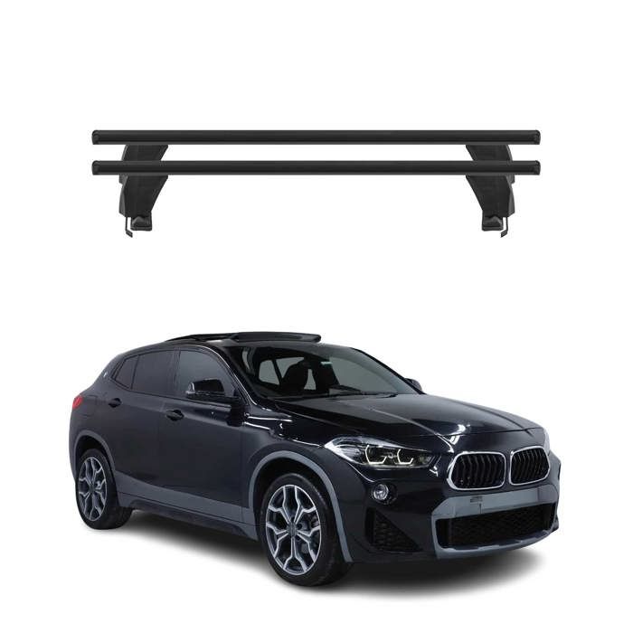 Menabo Barres de toit transversales pour BMW X2 F39 2018-2023 Alu Noir ...