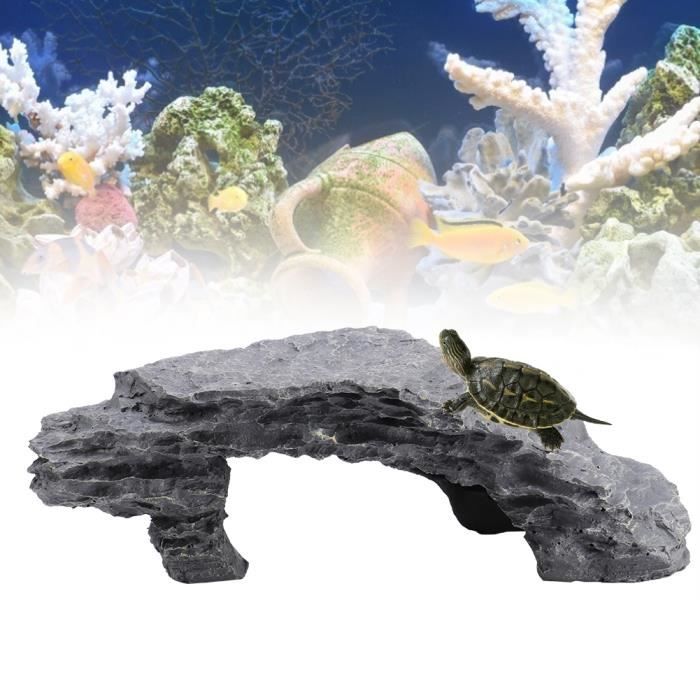 Comparer les prix de Omabeta Grotte de cachette de tortue Échelle de Réservoir de Reptile dhabitat de Cachette de Reptile pour animalerie fond