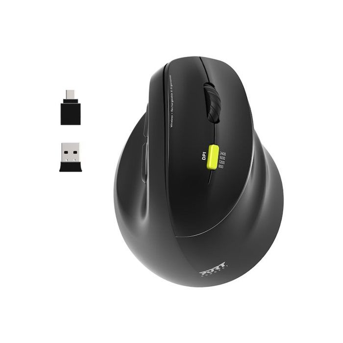 Souris – PORT Designs – PORT Connect Professional ERGO SHAPE – Rechargeable – Sans fil – 5 boutons