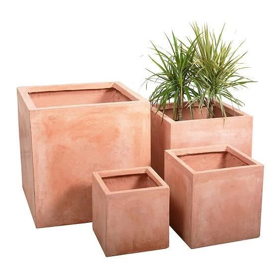 Cache Pot Cubique Lisse Effet Terre Cuite Petit Achat Vente Jardiniere Bac A Fleur Cache Pot Cubique Lisse Eff Cdiscount