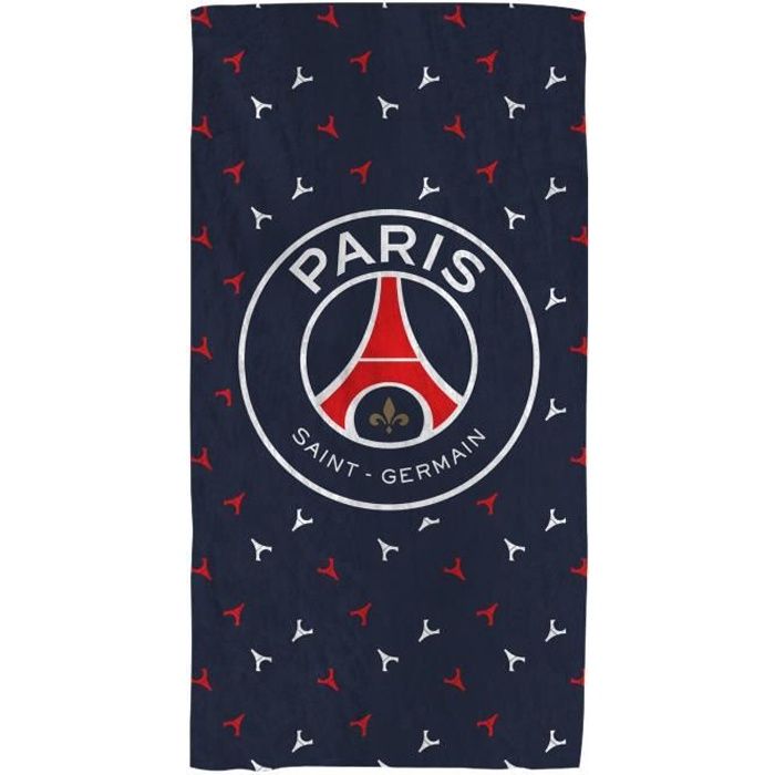 Serviette De Bain OM Droit Au But - 100% Coton 75x150 Cm - Imprimé Officiel Olympique De Marseille - OEKO-TEX