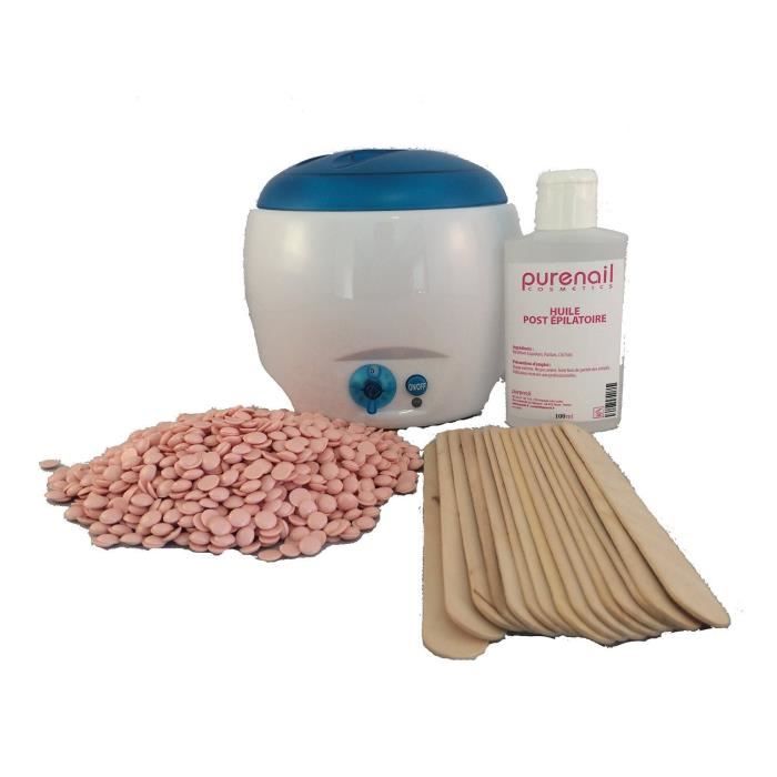 Kit épilation complet avec Chauffe cire, perles de cire ROSE 250