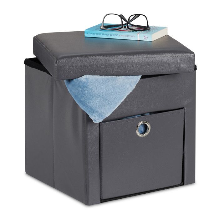 Tabouret Pliable Relaxdays Bleu Antidérapant 120 Kg - Escabeau Portable Avec Poignée